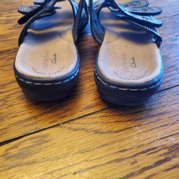 Women's Clarks Ultimate Comfort Leather Sandals. Size 6, Black. Ex Condition! - Picture 6 of 7